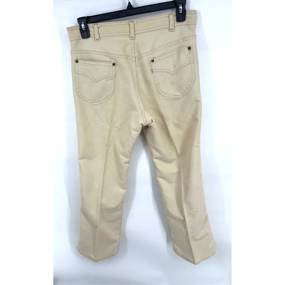 Vintage Levis Mens Beige Khaki Jeans Regular Fit Cotton Casual Wear